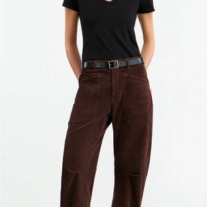 Nili Lotan Shon Corduroy Pants in Merlot